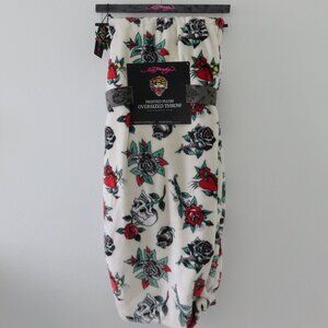 Ed Hardy Skull Roses Oversized Throw 60 x 70" in